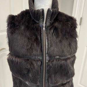 Fur and leather vest